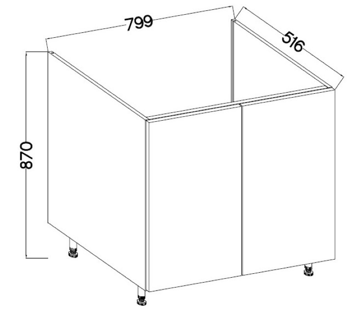 Produktové foto Kuchyňská skříňka spodní dřezová STRAKOŠ AVÁLIE A-1